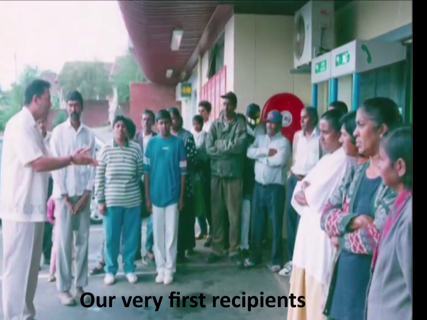 Our very first recipients gathered outside Spar Newlands West in 2000
